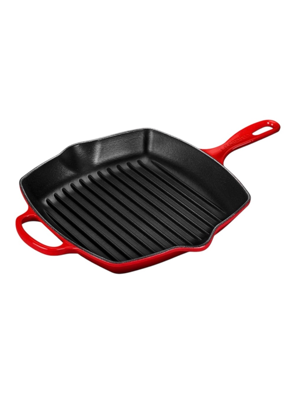 NWT Le Creuset Square Grill Skillet. Color- Cerise. 
Size- 10 1/4 inches.